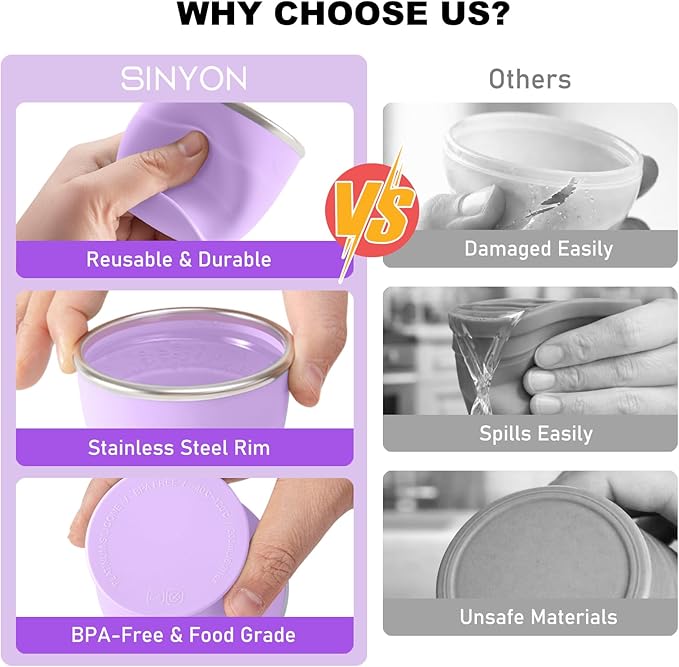 Collapsible Travel Cup, BPA-Free Reusable Water Cup, Lightweight Drinking Cups - Image 3