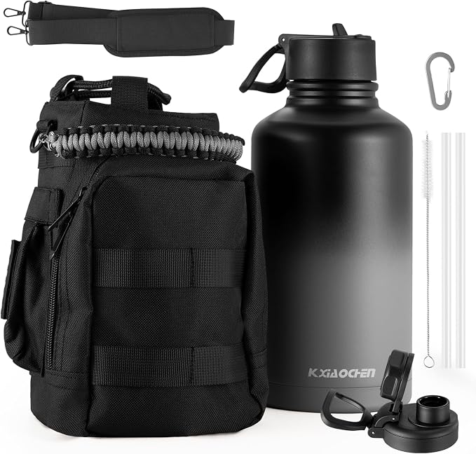 KXIAOCHEN Insulated Water Bottle, Stainless Steel Water Bottle, 2 Lids by KXIAOCHEN