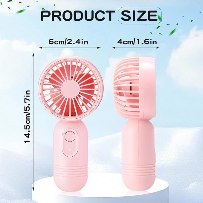 Rossesay 3 Pcs Mini Portable Fan Bulk Cute Handheld Lightweight Small Little - Image 2