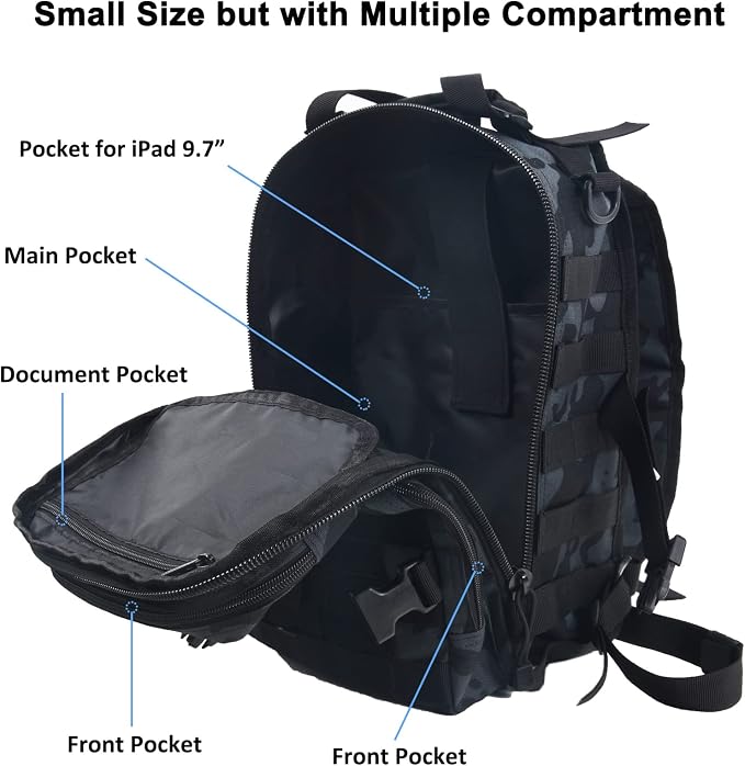 hopopower Tactical Sling Bag, Sport Bag Military Rover Shoulder Backpack EDC - Image 2