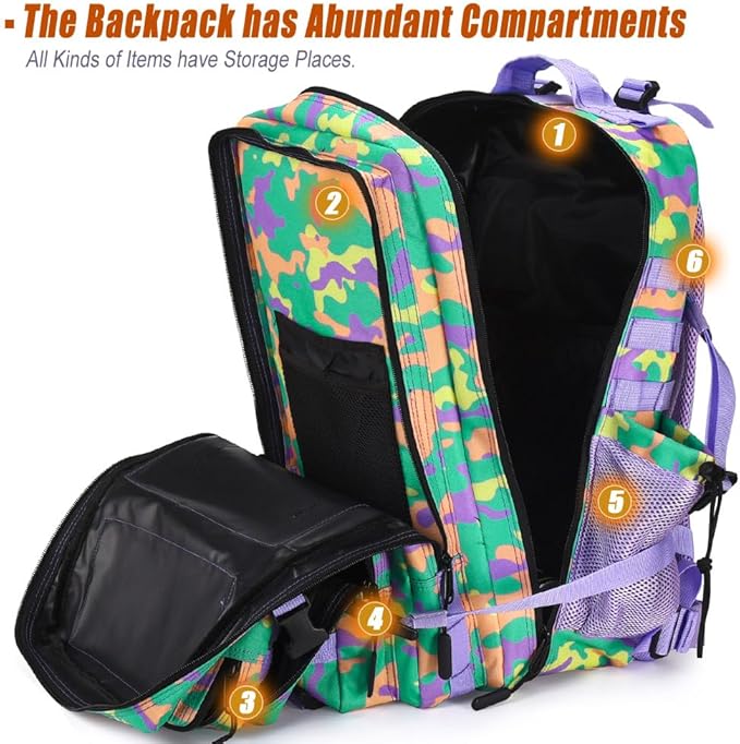 45L Tactical Backpack for Men Women, Military Assault Pack - Image 3