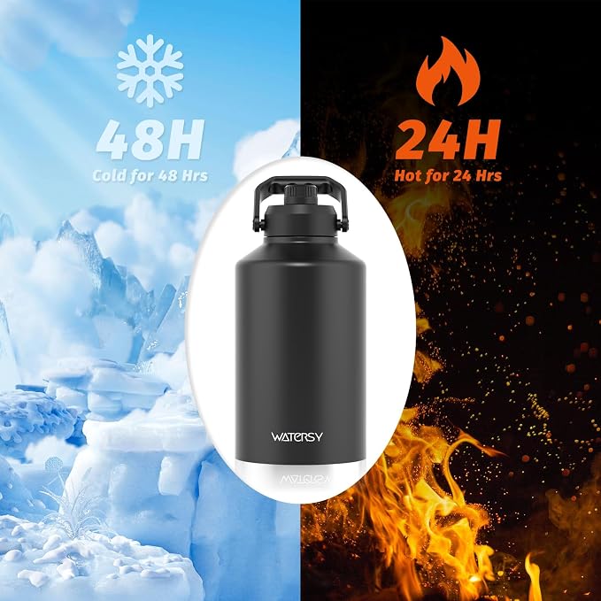 WATERSY 1.5 Gallon Water Bottle Insulated, BPA Free&Leak Proof, 196oz Stainless - Image 2