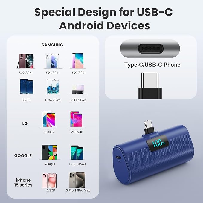 Portable Charger for iPhone 17/16/15 Series, 5200mAh PD USB C Power Bank - Image 4