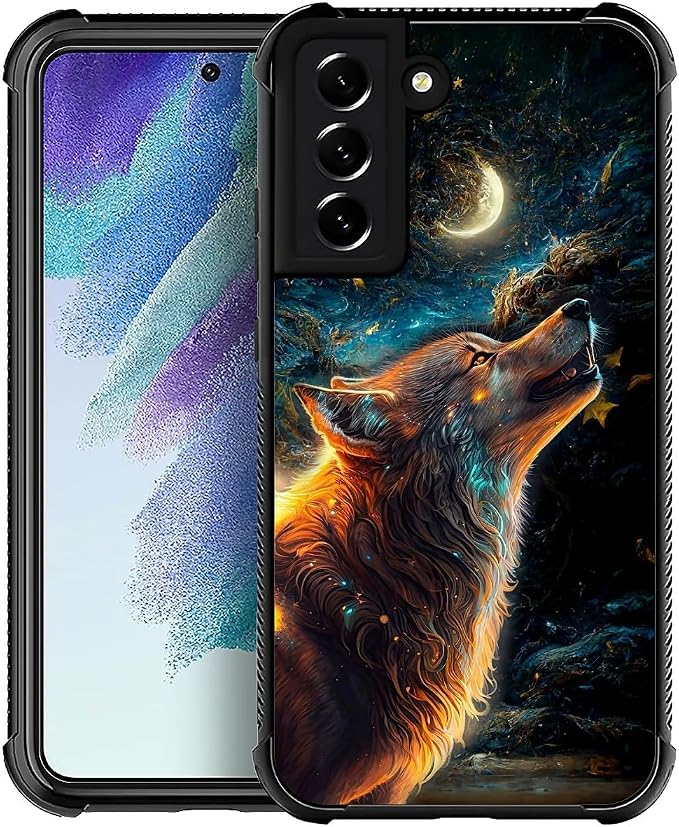 for Samsung Galaxy S22 Plus Case, Star Cave Hungry Wolf Pattern Graphic Design by FKBRCL4U