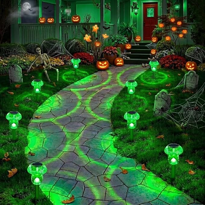 Benany Solar Lights Outdoor, St Patricks Day 8 Pack Mushroom Landscape Lights - Image 6