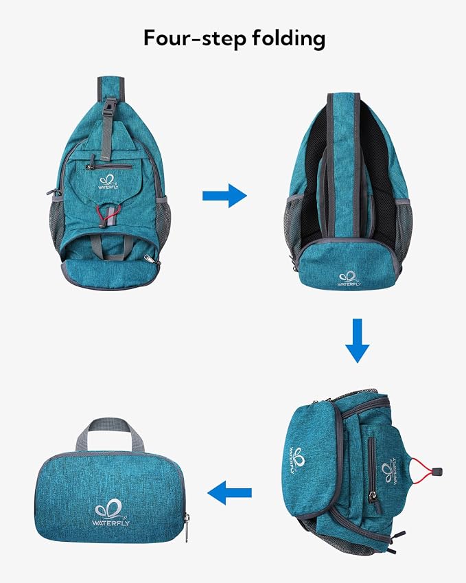 WATERFLY Packable Small Crossbody Sling Backpack Shoulder Chest Bag Daypack - Image 8