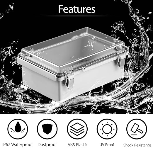 LeMotech Electrical Box, IP67 Waterproof Hinged Clear Cover Stainless Steel - Image 3
