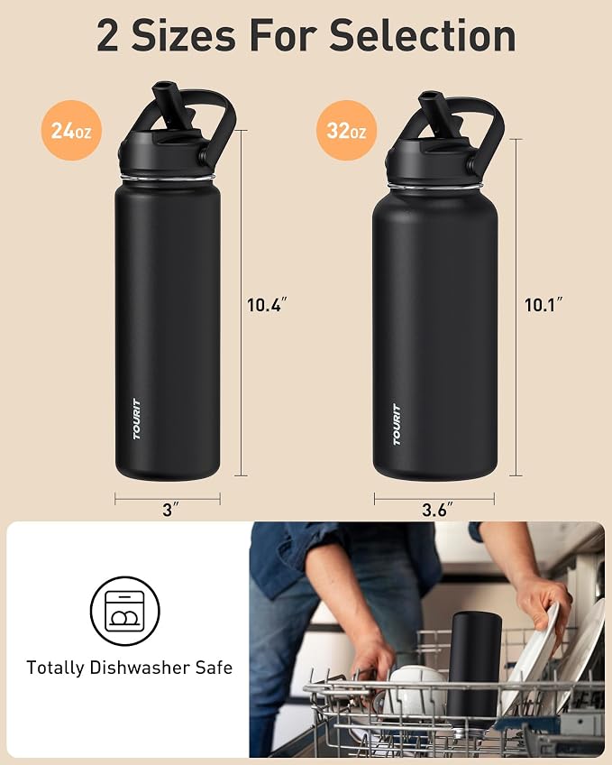 TOURIT 32 oz Insulated Water Bottle, Stainless Steel Bottle - Image 6