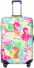 Bright Flamingo Tropical Leaf Elastic Luggage Cover, Suitcase Protector by XBFCDN
