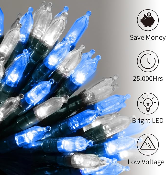 Brightown Battery Operated Christmas Lights 2 Pack 18 Feet 50 LED Clear Mini - Image 3