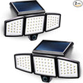 Home Zone Security 2 Packs Solar Flood Lights Outdoor Motion Sensor 120 Degrees by HomeZoneLiving
