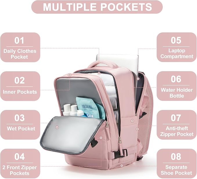 Travel Backpack for Women Airline Approved Carry on Backpack for Airplanes - Image 4