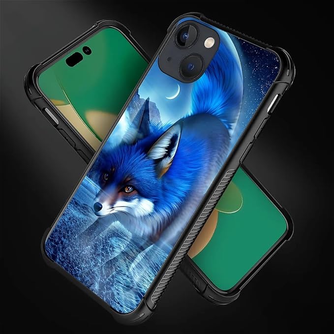 for iPhone 13 Case, Snowy Mountain Fox Lake Pattern Graphic Design Girl Boy - Image 5