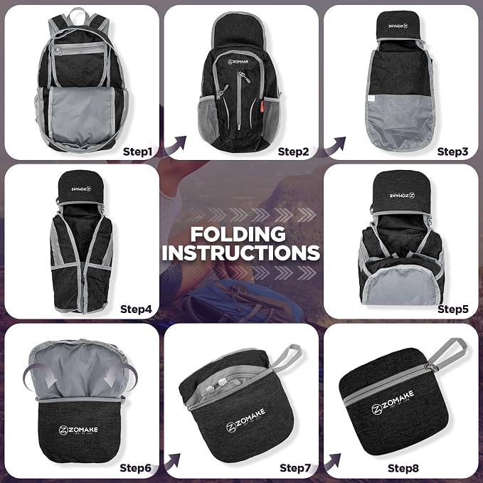 ZOMAKE Ultra Lightweight Packable Backpack 10L, Small Foldable Backpacks Hiking - Image 6