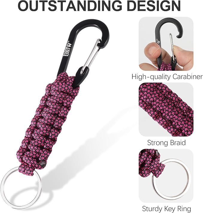 EOTW Paracord Keychain for Men Women Paracord Carabiner Backpack Keychain - Image 3