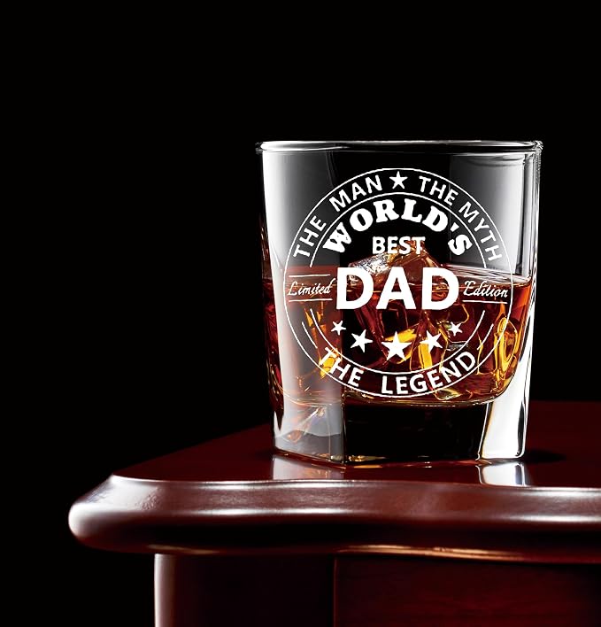 Nogrit World's Best Dad Whiskey Glasses 10 oz, Best Dad Gifts - Image 3