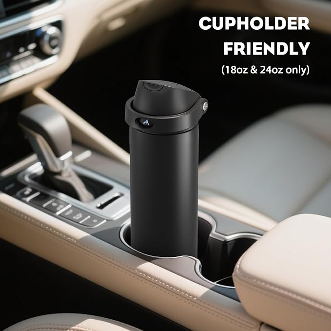 POWCAN 18 oz Insulated Water Bottle: 2-in-1 Push-Button Spout & Quick-Flip Straw - Image 5
