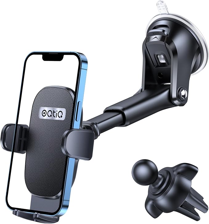 OQTIQ 3-in-1 Car Phone Mount for Dashboard, Windshield & Air Vent – Strong by OQTIQ