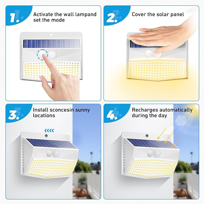 Peasur Solar Outdoor Lights, Motion Sensor Security Lights - Image 5