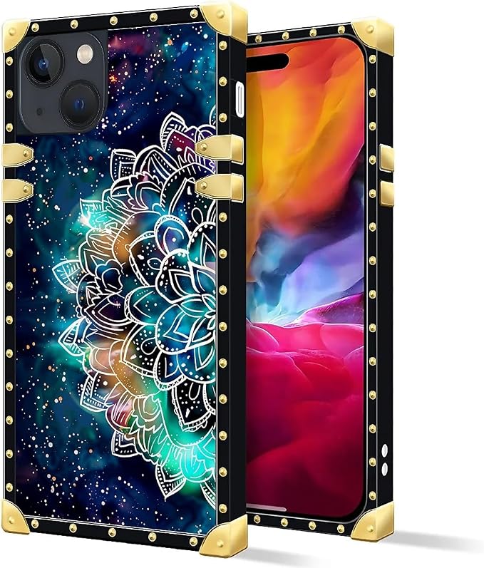 Compatible with iPhone 15 Case, Starry Sky Colourful Mandala Luxury Golden - Image 2