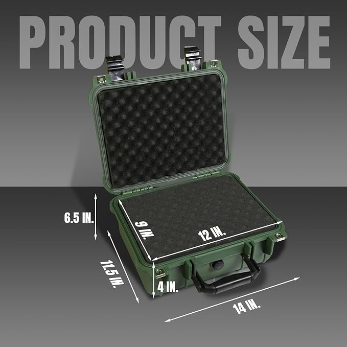 Jack Boss 14x 11.5x 6.5 Inch Hard Case, Portable Weather Waterproof Protective - Image 2