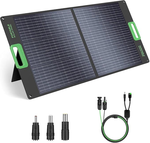 100W Portable Solar Panel for Power Station Generator, 20V Foldable Solar Cell by GRECELLPOWERSTATION