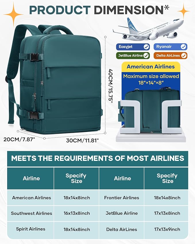coofay Travel Backpack Carry on Flight Approved Mochila De Viaje Carry on - Image 3
