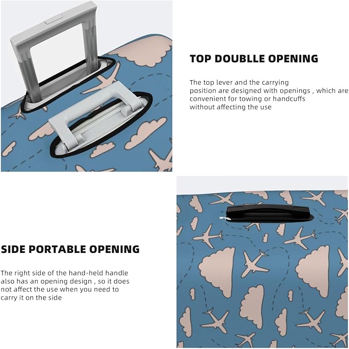 Airplane and Cloud Print Elastic Luggage Cover, Suitcase Protector - Image 5