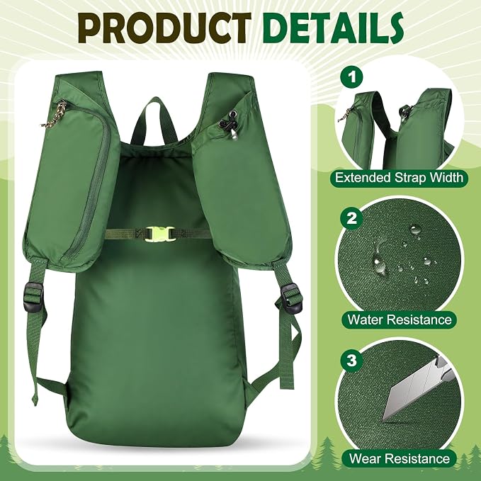 12L Ultralight & Thin Packable Daypack, Small Foldable Hiking Backpack Travel - Image 3