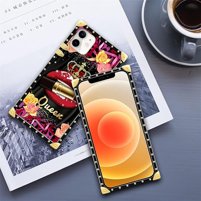 Compatible with iPhone 11 Case, Queen Lip Crown Leopard Print Luxury Golden - Image 6