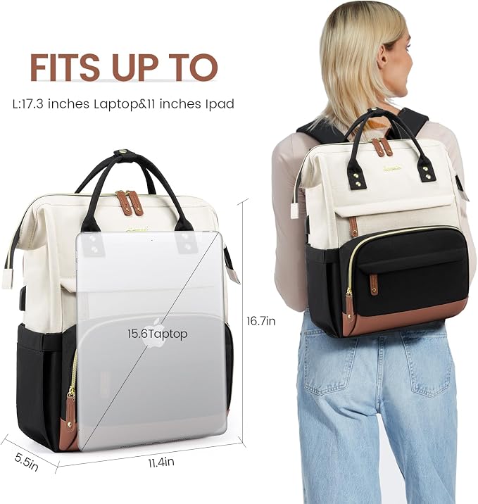 LOVEVOOK Laptop Backpack for Women, 15.6 Inch Work Business Backpacks Purse - Image 6