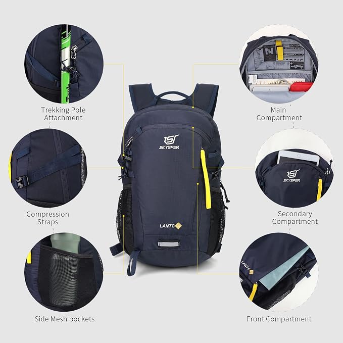 SKYSPER Small Hiking Backpack, 20L Lightweight Travel Backpacks Hiking Daypack - Image 4