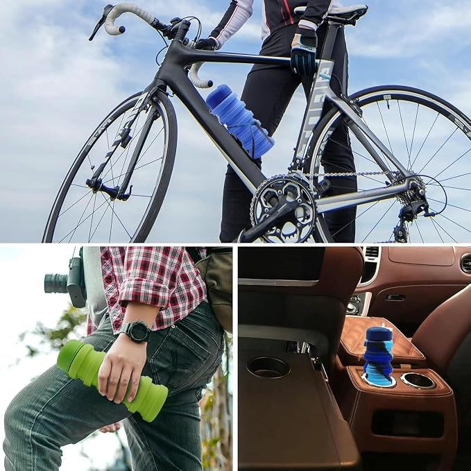 Collapsible Water Bottles 2 Pack 16oz, Travel Portable Sport Water Bottle - Image 7