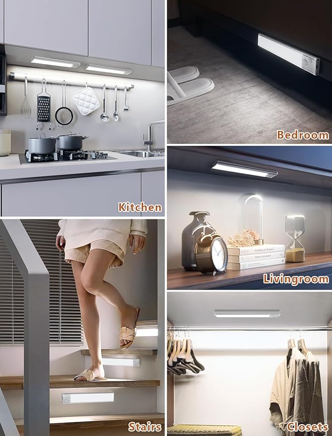 Under Cabinet Rechargeable Lighting: 10 Inch Motion Sensor Dimmable Lights - Image 6