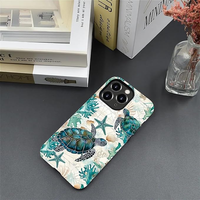 for iPhone 11 Pro Case, HH2 Ocean Sea Turtle Nautical Map Hybrid 2 Layer Hard - Image 5
