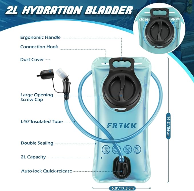 FRTKK 2L/3L Hydration Bladder, Leak Proof Water Bladder - Image 2