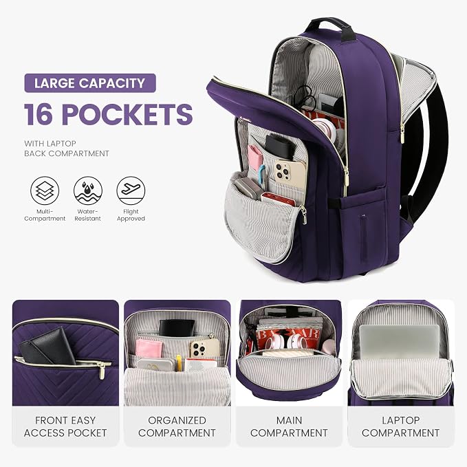 LOVEVOOK Laptop Backpack for Women 15.6 inch, Cute Women Travel Backpack Purse - Image 2