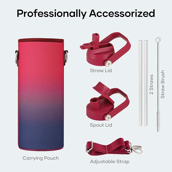 BUZIO 24 oz Insulated Water Bottle, Stainless Steel Wide Mouth Water Flask - Image 6