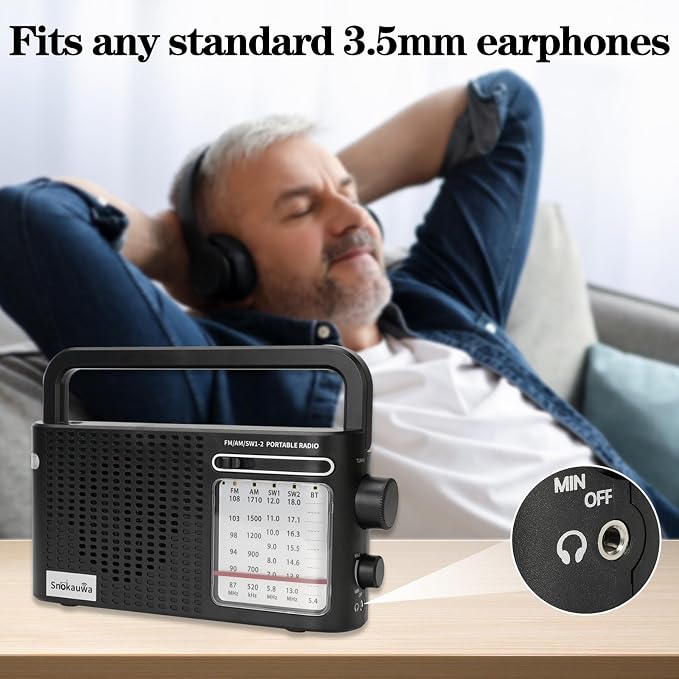 Portable Weather Radio AM FM SW, Wall Plug and Battery Powered, Transistor Radio - Image 5