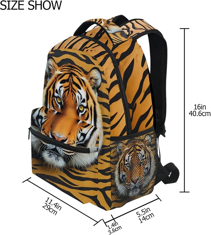 Wamika Tiger Kids Backpack Zebra Giraffe School Backpacks Boy Girl Preschool - Image 2