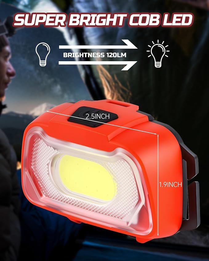 Lichamp Camping Headlamp Flashlight 4 Pack, Outdoor Battery Powered Head Lamp - Image 2