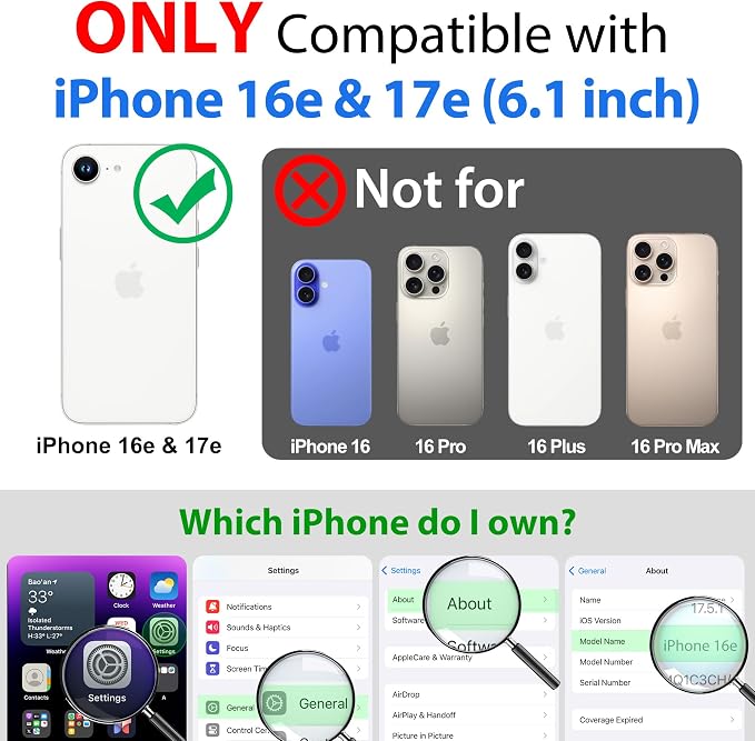 SPORTLINK for iPhone 16e Case/iPhone 17e Case, IP68 Waterproof Military - Image 2