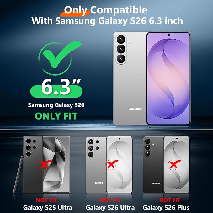 Temdan Designed for Samsung Galaxy S26 Case Clear, Built-in Invisible Kickstand - Image 2