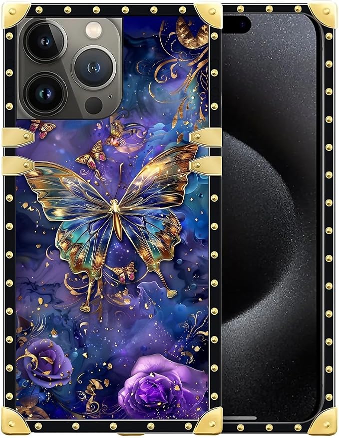 Compatible with iPhone 16 Pro Max Case, Glistening Golden Butterfly Vibrant by Unknown