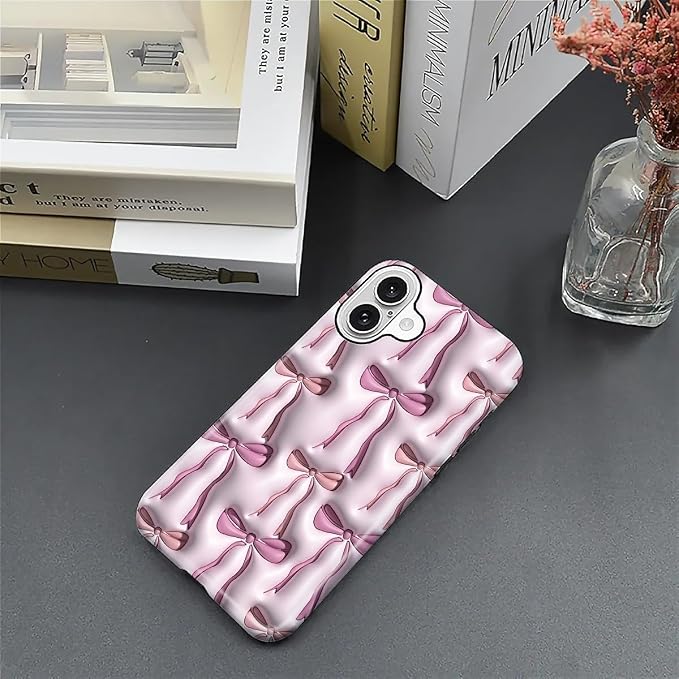 for iPhone 16 Plus Case, HL2 Abstract Ribbons Bows Hybrid 2 Layer Hard Shell - Image 5