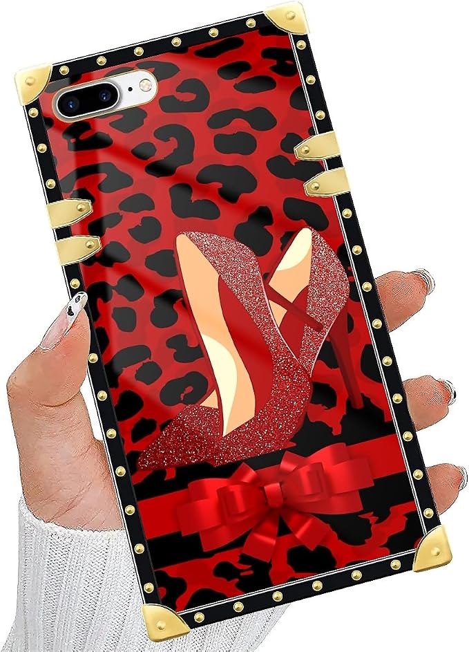 Compatible with iPhone 8 Plus 7 Plus Case, Elegant High Heels Luxury Golden - Image 5