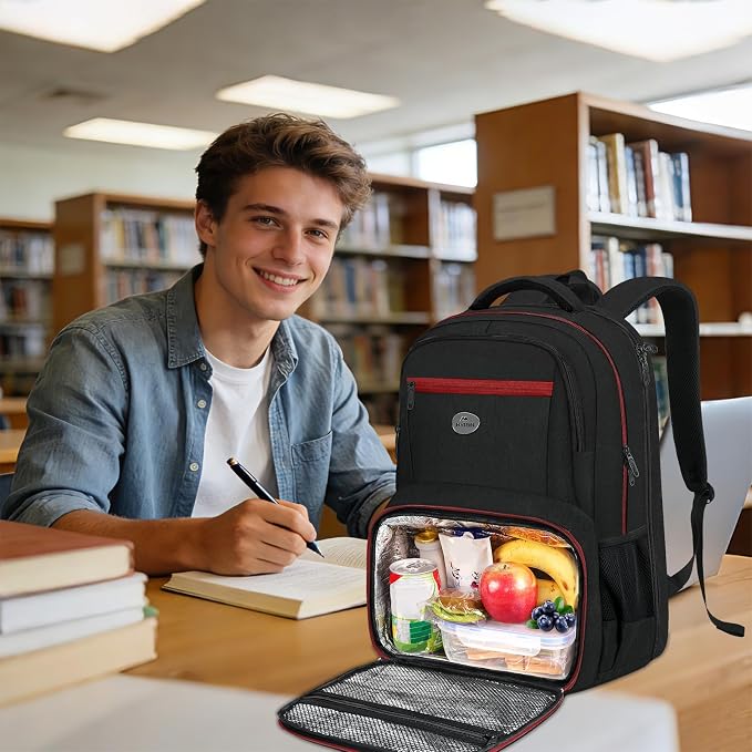MATEIN Mens Backpack with Lunch Box, Sturdy Padded 17 Inch Laptop Backpack - Image 8
