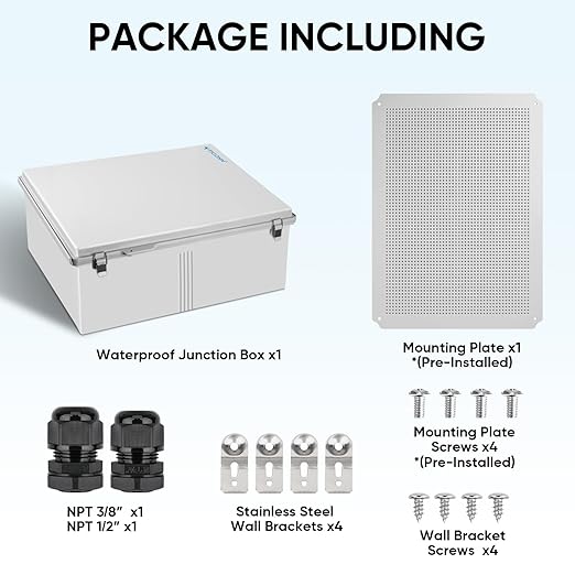 TICONN Outdoor Electrical Box Waterproof, Junction Box IP67 ABS Plastic - Image 6