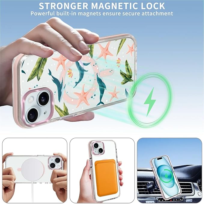 Case for iPhone 13/14, Sealife Whale Ocean Wildlife Clear Phone Case Design，for - Image 3