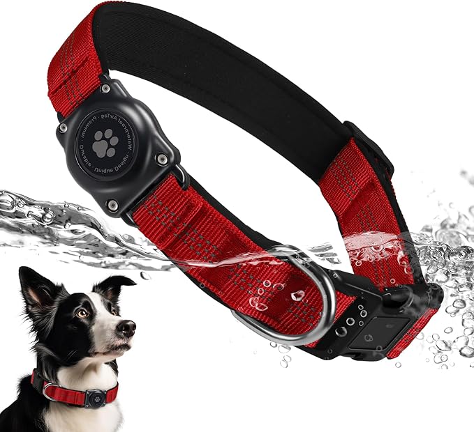 Upgraded AirTag Dog Collar, IP68 Waterproof Air Tag Dog Collar Holder, by FURRIGO